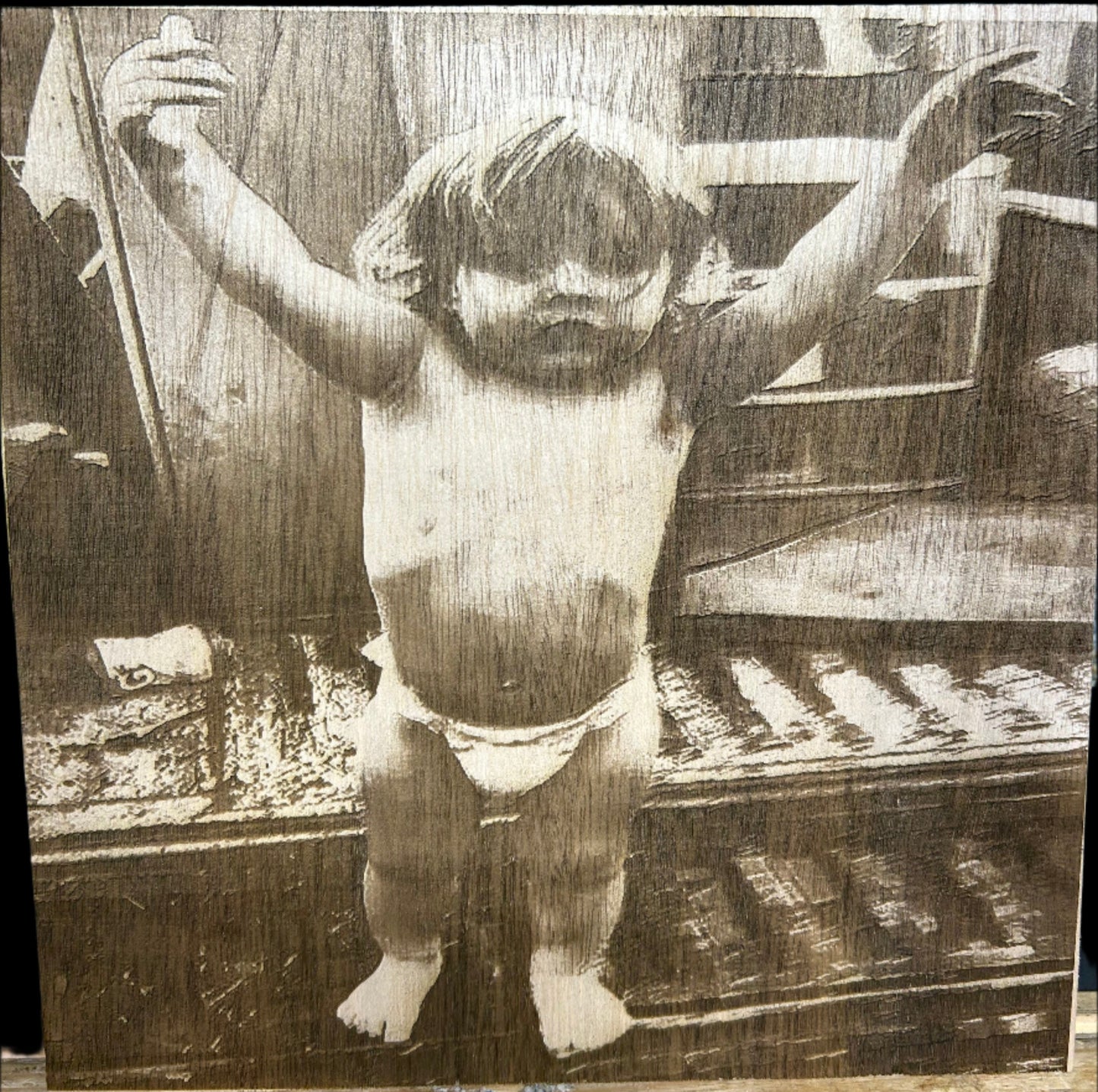10x10 wood Custom photo engraving