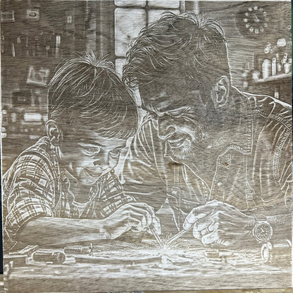 10x10 wood Custom photo engraving