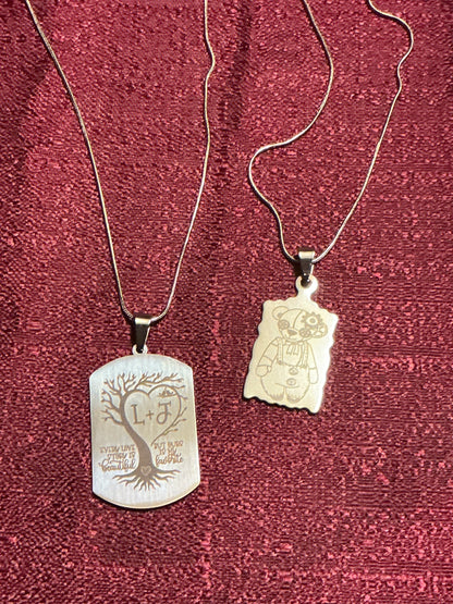 Custom charms with necklace